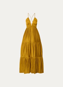Ba&sh Dames Wasta maxi jurk met rugdecolleté in de kleur Okergeel
