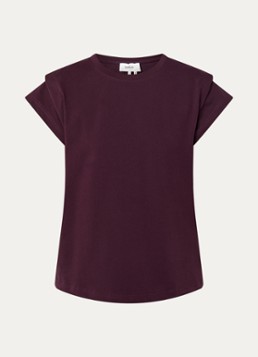 Ba&sh Dames T-shirt met stretch in de kleur Bordeauxrood