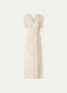 Ba&sh Dames Kris maxi wikkeljurk met print in de kleur Beige