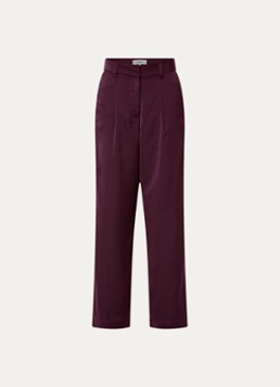 Ba&sh Dames High waist loose fit pantalon van satijn in de kleur Bordeauxrood