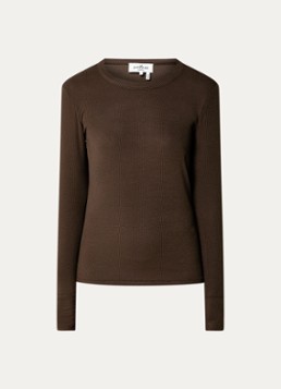 Ba&sh Dames Micha longsleeve met ribstructuur in de kleur Bruin