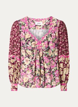 Ba&sh Dames Iline tuniek met bloemenprint in de kleur Bordeauxrood