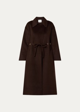 Ba&sh Dames Kate trenchcoat in wolblend in de kleur Donkerbruin