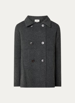 Ba&sh Dames Vesta grofgebried vest in wolblend met steekzakken in de kleur Middengrijs