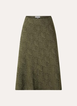 Ba&sh Dames Rista midi rok met slangenprint in de kleur Legergroen