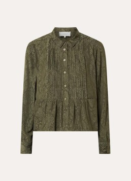 Ba&sh Dames Riata blouse met plissé in de kleur Bronsgroen