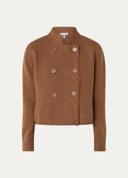 Ba&sh Dames Melodia grofgebreid vest met opstaande kraag in de kleur Camel