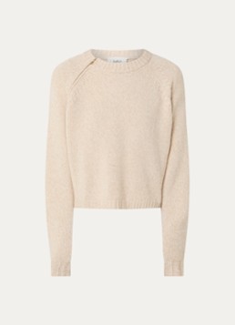 Ba&sh Dames Corvy fijngebreide trui van kasjmier met ritsdetail in de kleur Beige
