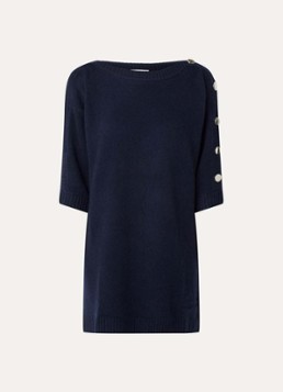 Ba&sh Dames Coleen fijngebreide mini jurk van kasjmier in de kleur Donkerblauw