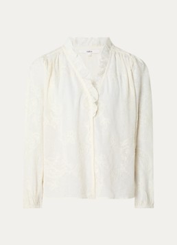 Ba&sh Dames Petty semi-transparante blouse met borduring in de kleur Gebroken wit