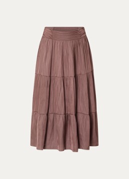 Ba&sh Dames Camyla midi rok van satijn in de kleur Donkerblauw