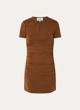 Ba&sh Dames Beona ribgebreide mini jurk met keyhole in de kleur Mosgroen