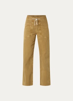 Ba&sh Dames Fima high waist straight leg broek met steekzakken in de kleur Camel