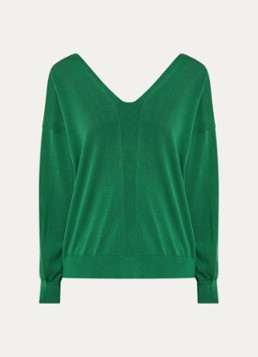 Ba&sh Dames Brenda fijngebreid vest in zijdeblend in de kleur Groen