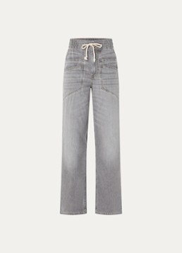 Ba&sh Dames Yima high waist straight leg jeans met gekleurde wassing in de kleur Grijs