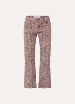 Ba&sh Dames Tooty high waist straight fit jeans met paisley dessin in de kleur Bordeauxrood
