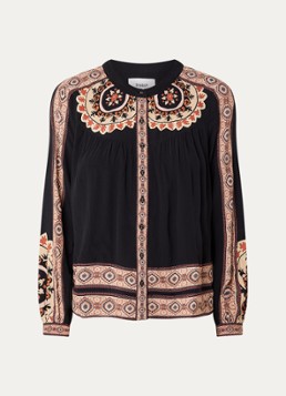 Ba&sh Dames Valda blouse met print in de kleur Zwart