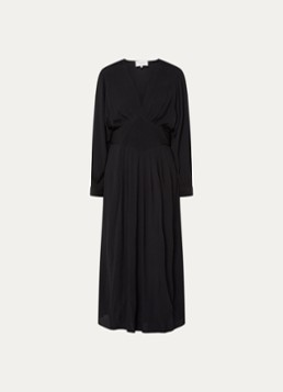 Ba&sh Dames Ambra midi tuniekjurk met V-hals in de kleur Zwart