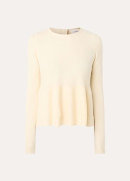 Ba&sh Dames Salama fijngebreide pullover in wolblend in de kleur Lichtgeel