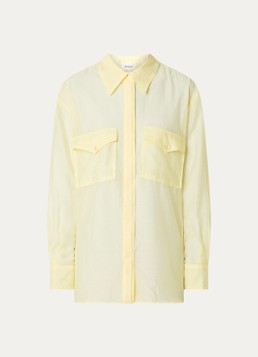 Ba&sh Dames Bao semi-transparante blouse met klepzakken in de kleur Lichtgeel