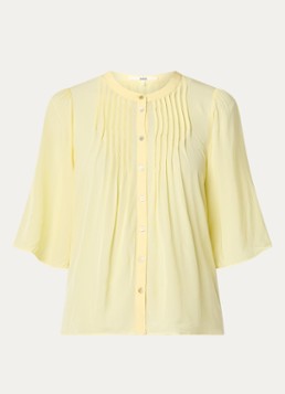 Ba&sh Dames Barna blouse met plooidetail in de kleur Lichtgeel