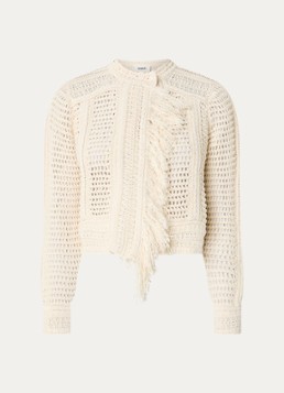 Ba&sh Dames Bianca grofgebreid vest met ronde hals in de kleur Gebroken wit