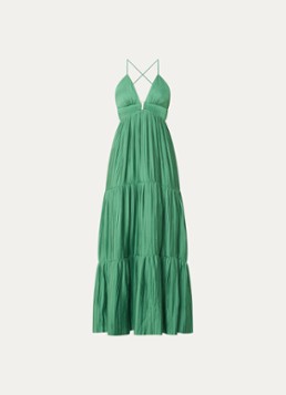 Ba&sh Dames Wasta maxi jurk met plissé en V-hals in de kleur Groen