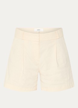 Ba&sh Dames Cilo high waist wide fit korte broek in linnenblend in de kleur Creme