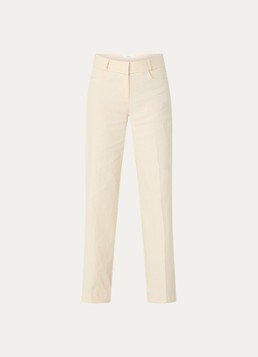 Ba&sh Dames Cista mid waist straight fit pantalon in linnenblend in de kleur Ivoor