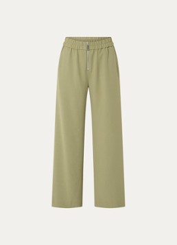 Ba&sh Dames Narlos high waist loose fit pantalon met steekzakken in de kleur Olijfgroen