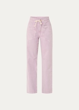 Ba&sh Dames Fima high waist straight leg broek met steekzakken in de kleur Lichtpaars