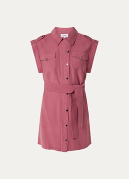 Ba&sh Dames Diala mini blousejurk met ceintuur in de kleur Donkerroze