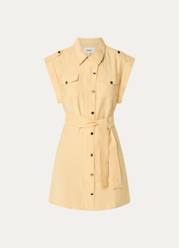 Ba&sh Dames Diala mini blousejurk met ceintuur in de kleur Geel