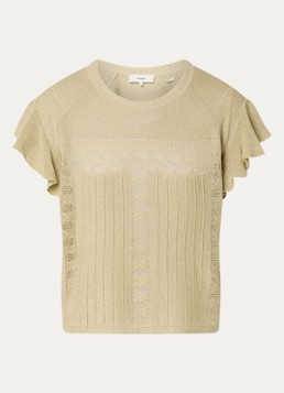 Ba&sh Dames Piera top met lurex en opengewerkt dessin in de kleur Goud