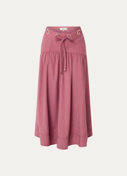 Ba&sh Dames Donia midi rok met strikceintuur in de kleur Koraal