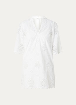 Ba&sh Dames Malo mini jurk met broderie in de kleur Gebroken wit