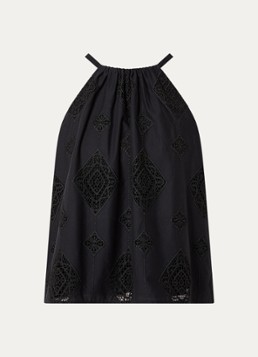 Ba&sh Dames Haltertop met borduring in de kleur Zwart