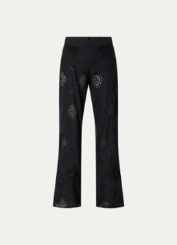 Ba&sh Dames Mike low waist straight fit broek met broderie in de kleur Zwart