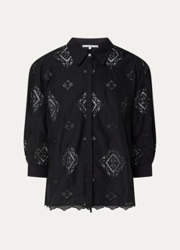 Ba&sh Dames Muriel blouse met broderie in de kleur Zwart