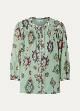 Ba&sh Dames Odelie blouse met print in de kleur Lichtgroen