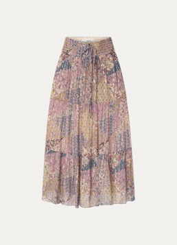 Ba&sh Dames Pitsy midi rok met lurex in de kleur Oudroze