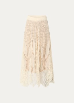 Ba&sh Dames Ulysse maxi semi transparante rok in de kleur Ivoor