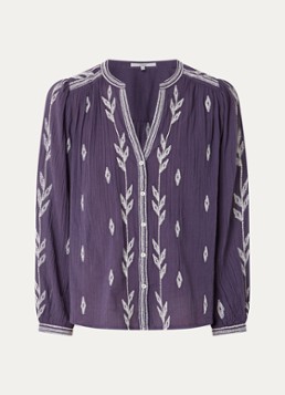 Ba&sh Dames Fedora blouse met borduring in de kleur Paars