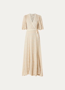 Ba&sh Dames Weena maxi wikkeljurk met lurex in de kleur Goud