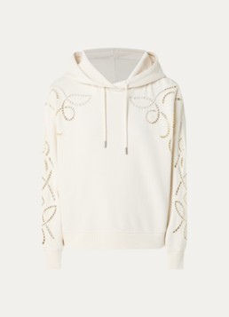 Ba&sh Dames Beni hoodie met opengewerkt dessin in de kleur Gebroken wit