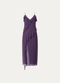Ba&sh Dames Oceane midi jurk met volant en split in de kleur Paars