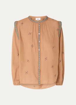 Ba&sh Dames Dalila blouse met borduring in de kleur Camel