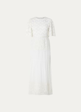 Ba&sh Dames Aphrodite maxi jurk met borduring in de kleur Wit