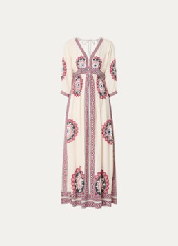 Ba&sh Dames Vere maxi jurk met print in de kleur Creme