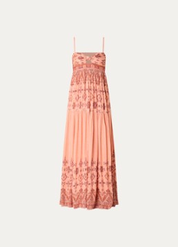 Ba&sh Dames Zema maxi jurk met lurex en print in de kleur Abrikoos